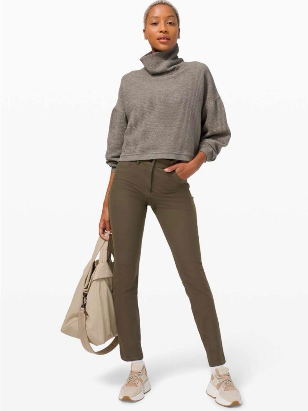Lululemon City Sleek 5 Pocket Pant 30" in the colour Dark Olive